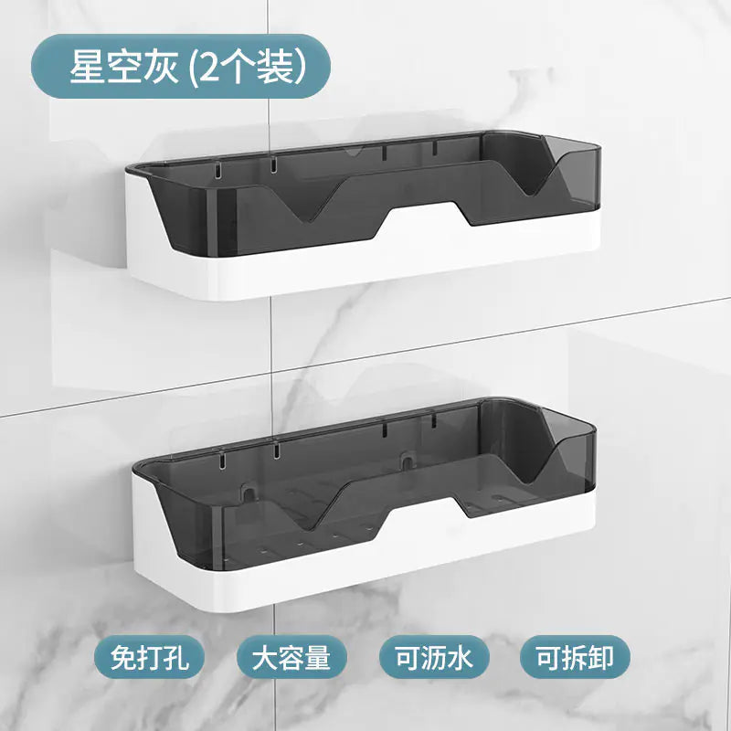Bathroom Wall-Mounted Storage Rack with Suction Cups